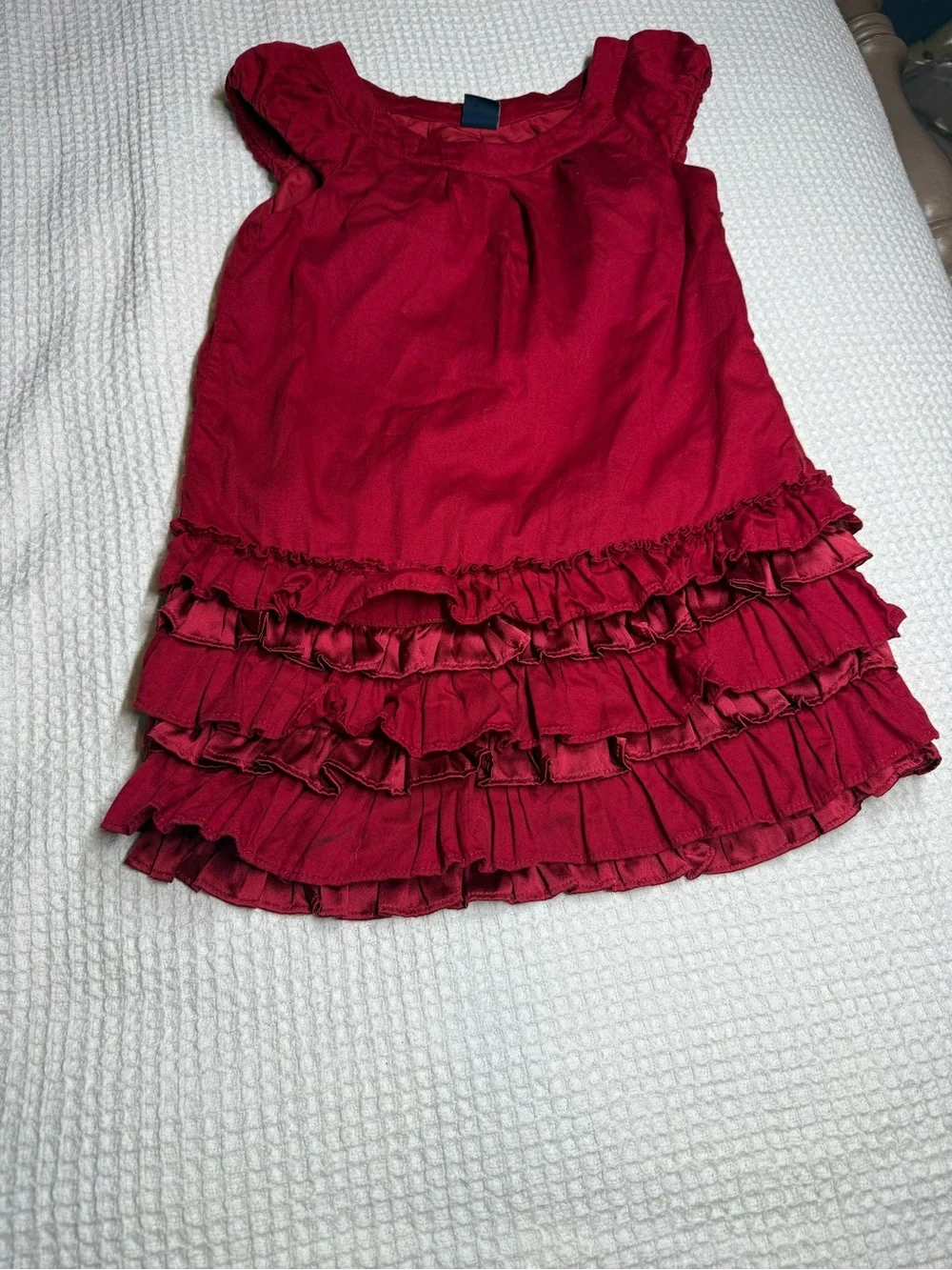 GAP Red Ruffle Hem Girls Formal Dress